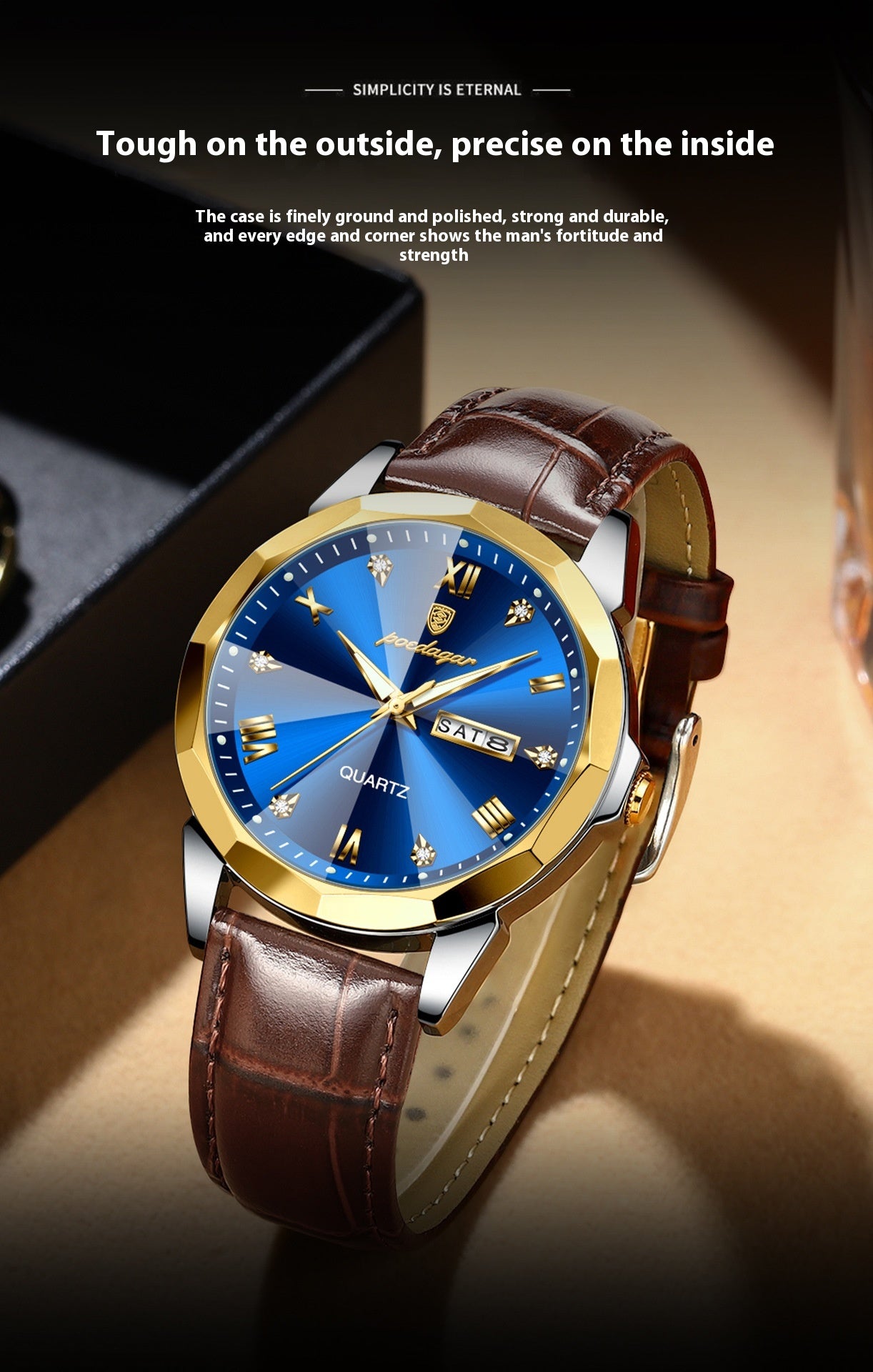 Belt Style Men's Waterproof Luminous Fashion Quartz Watch