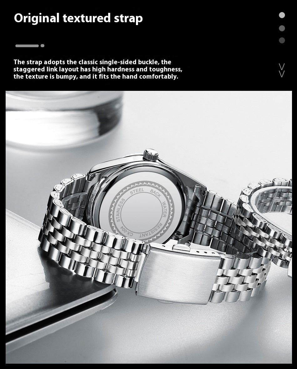 Business Calendar Luminous Waterproof Quartz Watch