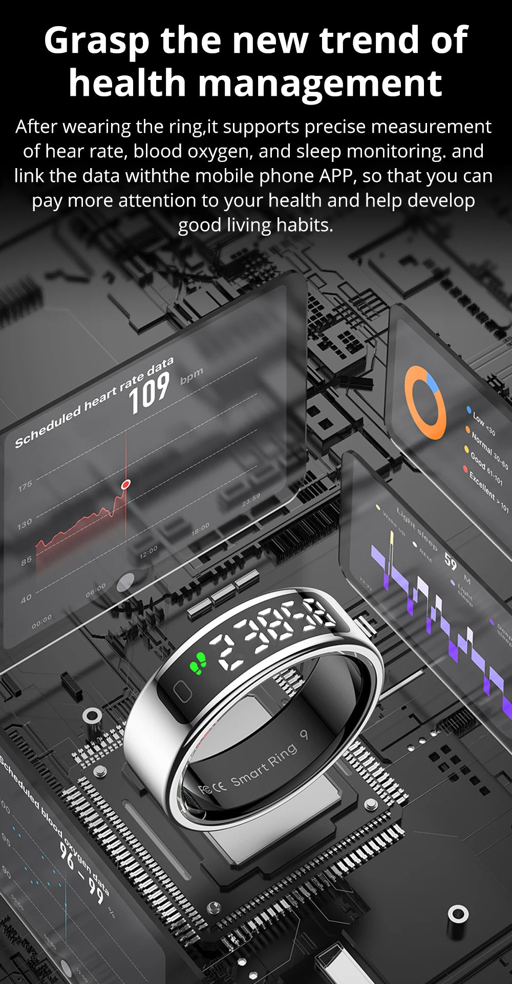 COLMI R12 Smart Ring with Touch Screen