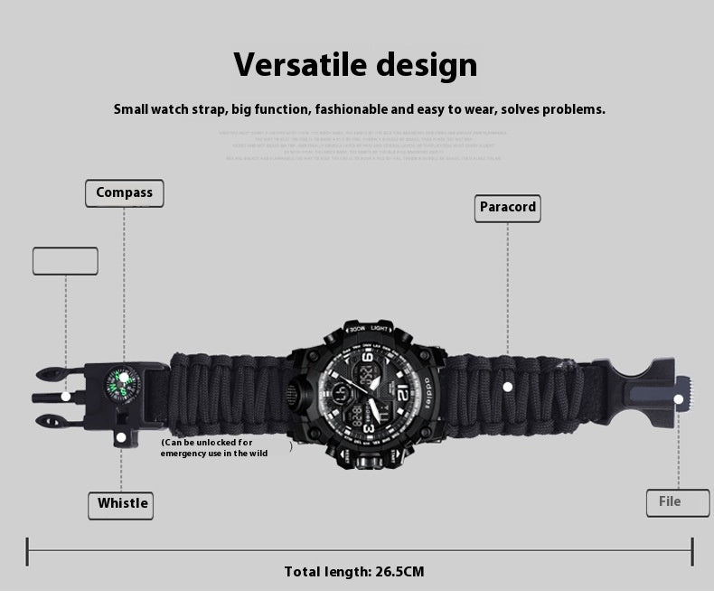 Multifunctional Waterproof Sports Watch for Men – Outdoor Tactical & Mountaineering
