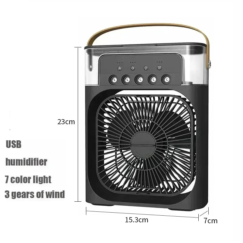 3-in-1 Mini Air Cooler & Fan – Portable Air Conditioner, Humidifier, LED Night Light