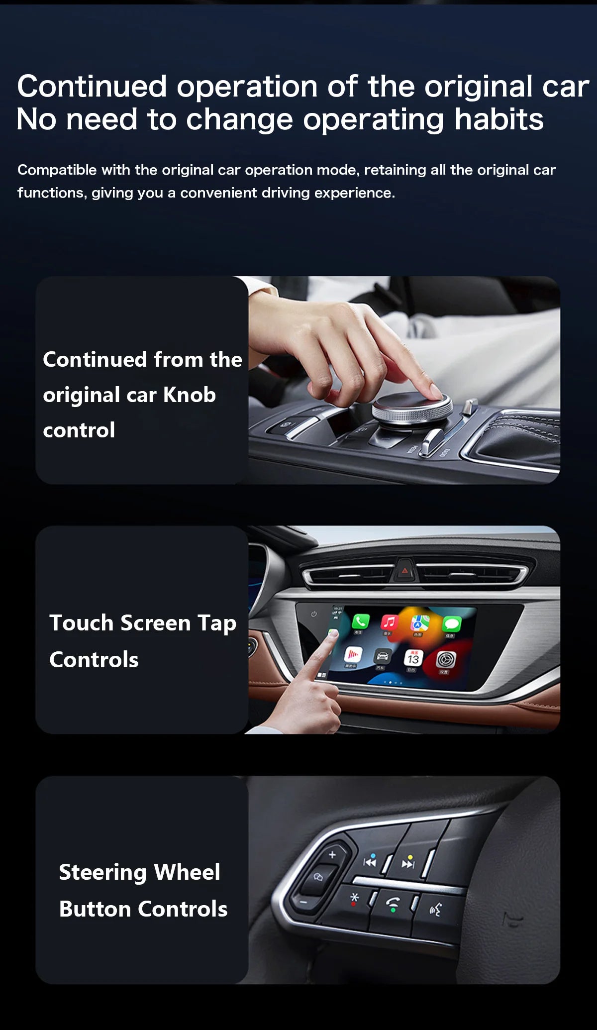 ACODO 3-in-1 CarPlay & Android Auto Box – Android 12, YouTube, Netflix, Dual WiFi