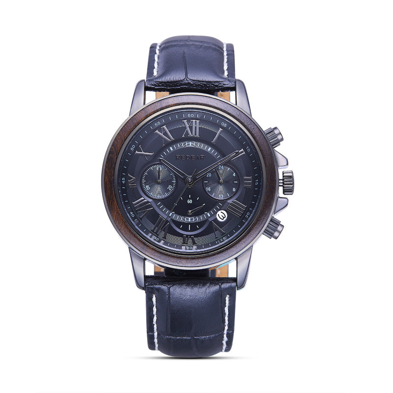 Men’s Alloy & Wood Chronograph Watch