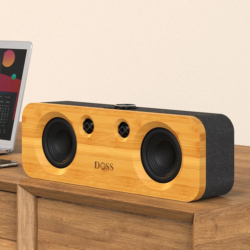 DOSS 50W Bluetooth speaker – deep bass, 35h playtime, wireless for TV, PC & record player