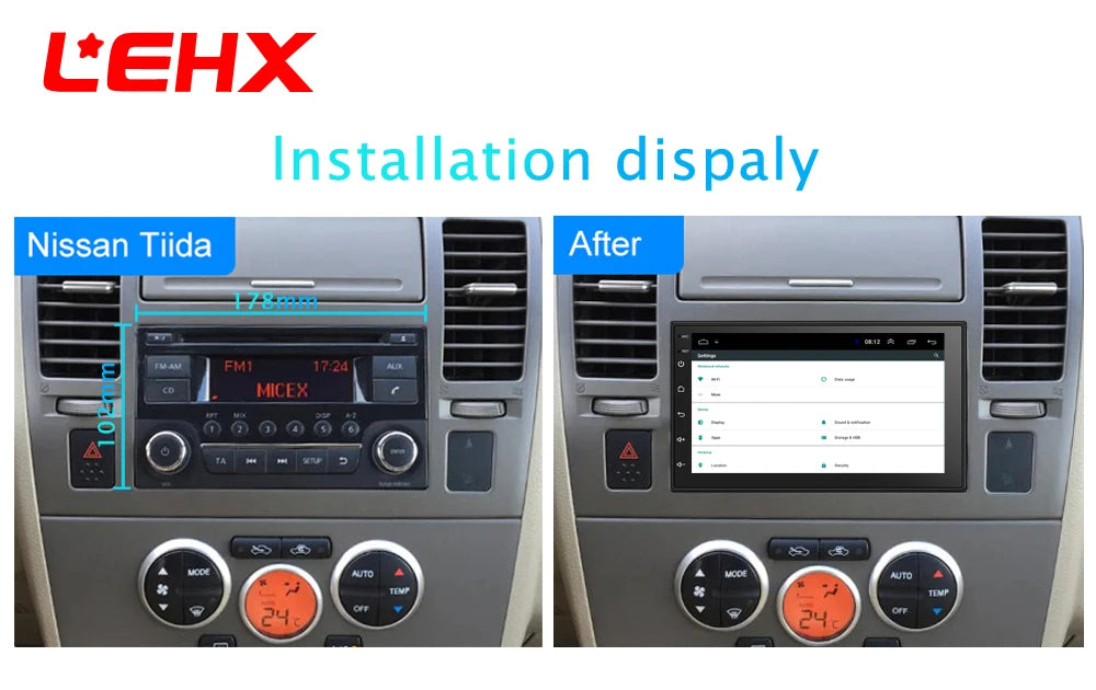 LEHX QLED Wireless CarPlay & Android Auto Car Stereo – 4G LTE, GPS, DSP, BT5.0, Cooling Fan, Split Screen, AI Voice, Rear Camera Support
