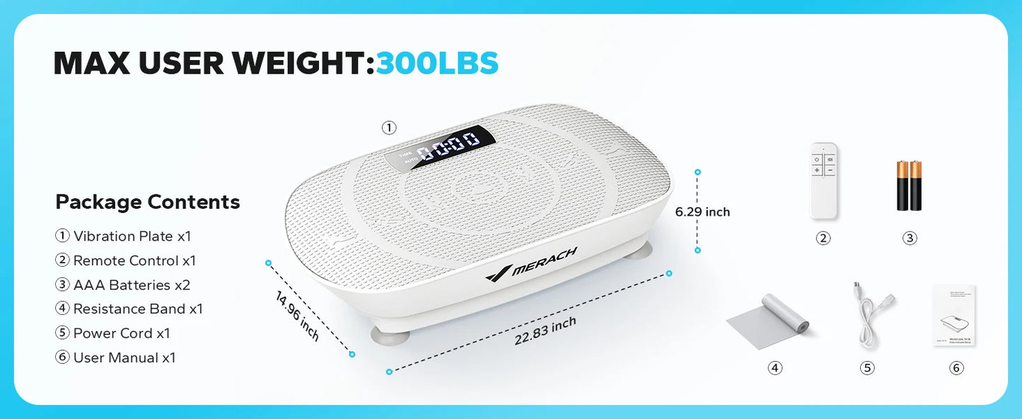MERACH Whole Body Vibration Plate - Full Body Workout Machine for Fat Burning, Recovery, and Wellness