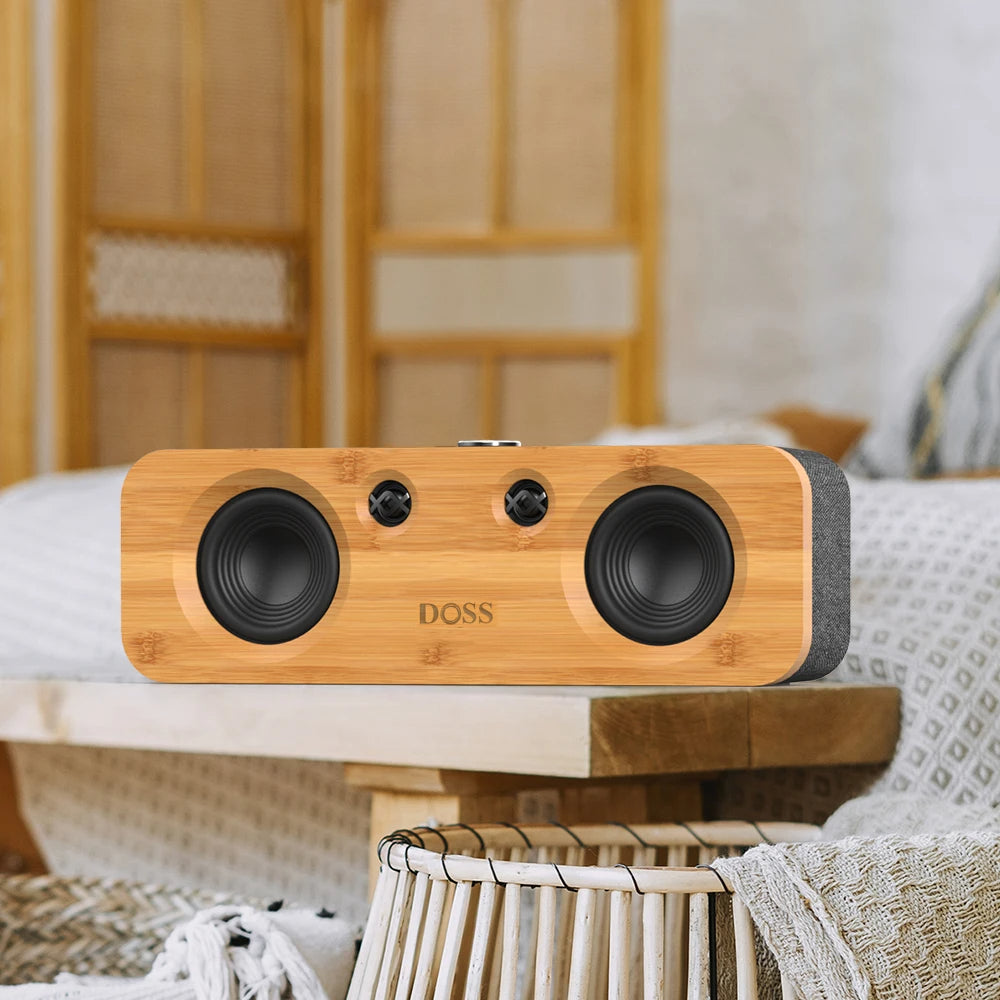 DOSS 50W Bluetooth speaker – deep bass, 35h playtime, wireless for TV, PC & record player