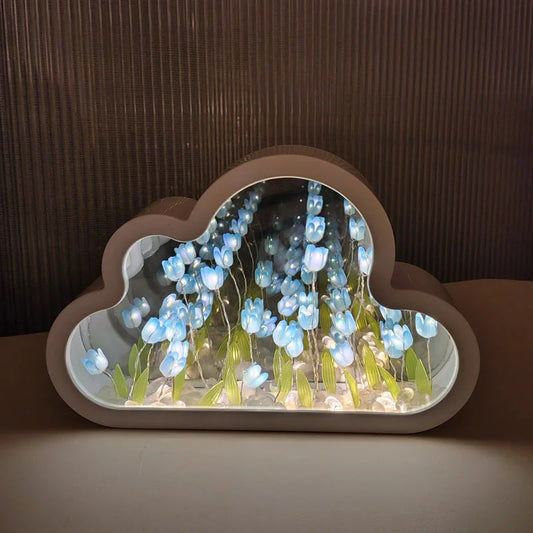 Tulip Cloud Sea of Flowers Night Light – Artistic Mirror Light for Romantic Ambience