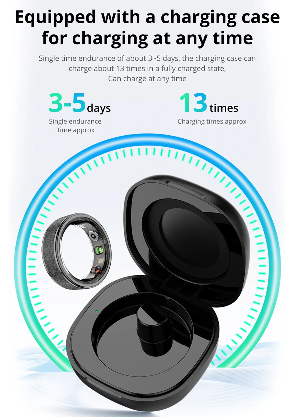Colmi R10 Smart Ring with Charging Case – Health & Sleep Monitor, 5ATM Waterproof