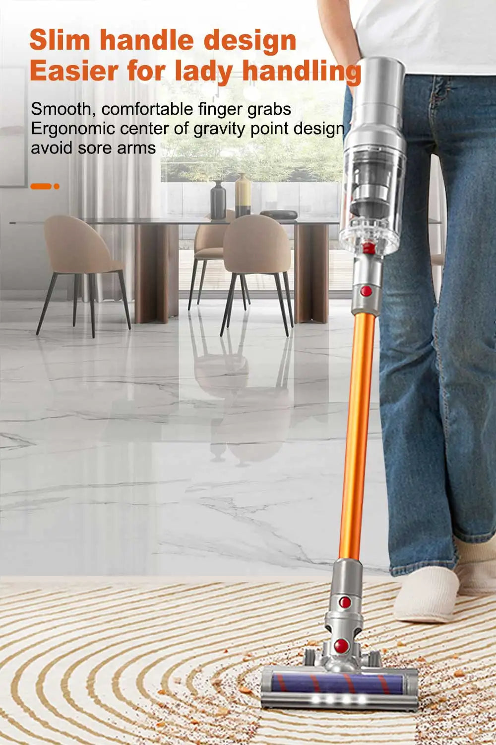 ABIR VC205 Cordless Handheld Vacuum – 27000PA, Smart Sensor, Auto Speed Control