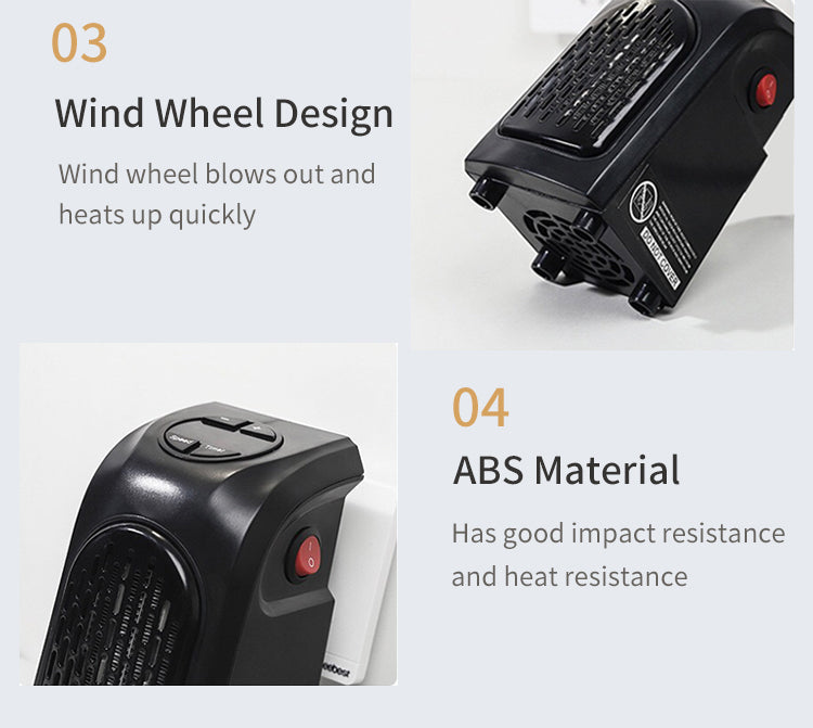 Mini Ceramic Space Heater – Electric Fan Heater for Home, Office & Camping