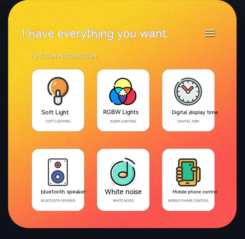 Q-Light Sunrise Alarm Clock – Bluetooth Speaker & Colorful Wake-Up Light