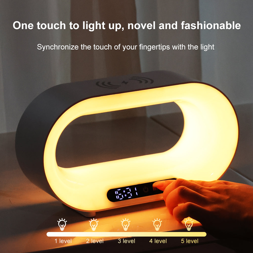 Smart 3-in-1 LED Night Light, Wireless Charger & Alarm Clock with App Control