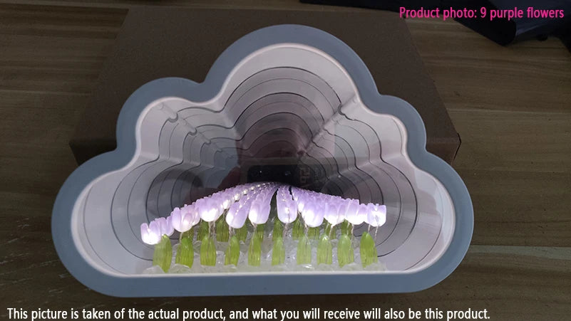 Tulip Cloud Sea of Flowers Night Light – Artistic Mirror Light for Romantic Ambience