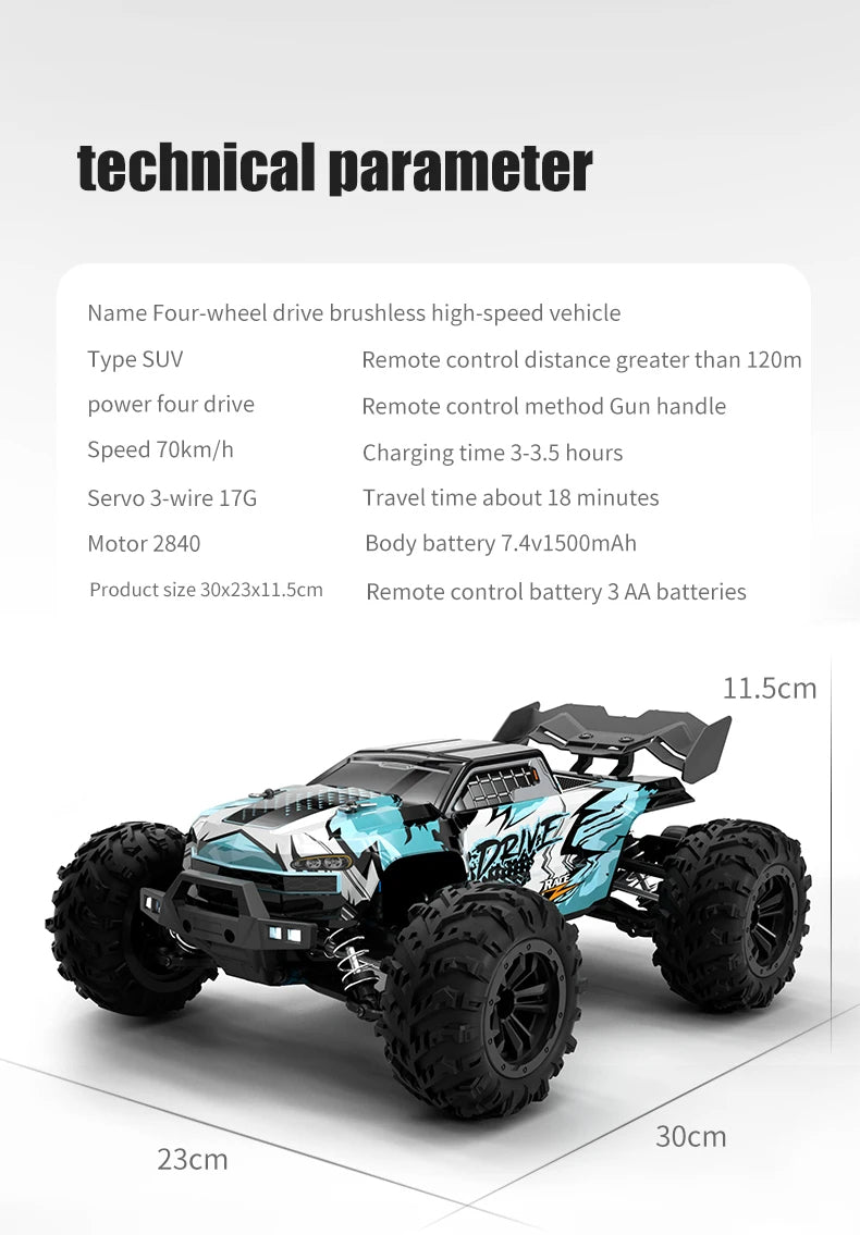 OFF Road 4X4 RC High Speed Buggy Truck Super Brushless 50 or 80KM/H Fast Drift Racing