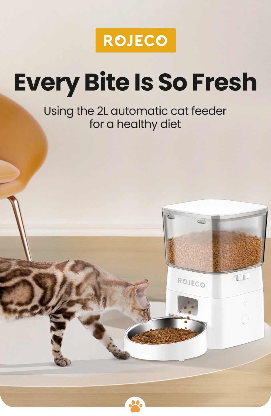 Smart Automatic Pet Feeder – WiFi-Enabled Food Dispenser for Cats & Dogs