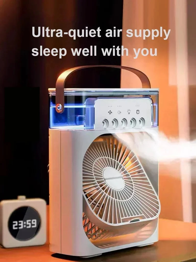 3-in-1 Mini Air Cooler & Fan – Portable Air Conditioner, Humidifier, LED Night Light
