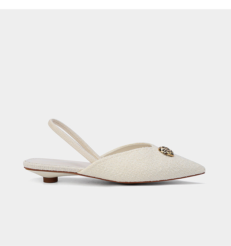 Pointed Toe Stiletto Sandals for Women – Elegant French Style Shallow Mouth Pumps