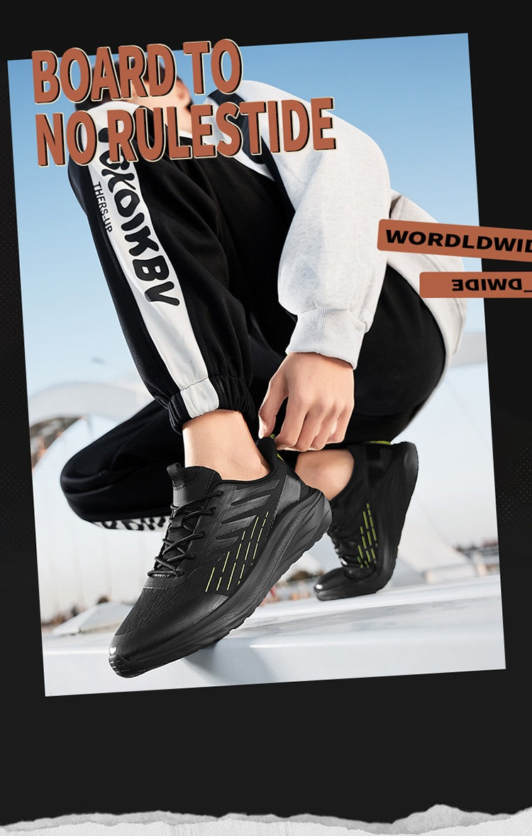 Lightweight Soft Sole Sneakers for Men – Breathable Mesh Tennis Shoes with Non-Slip Sole & Stylish Color Matching