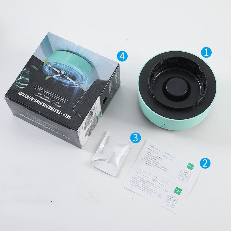 Portable Smoke Removal Ashtray – Automatic Air Purifier with Anion Filtration for Car & Home Use