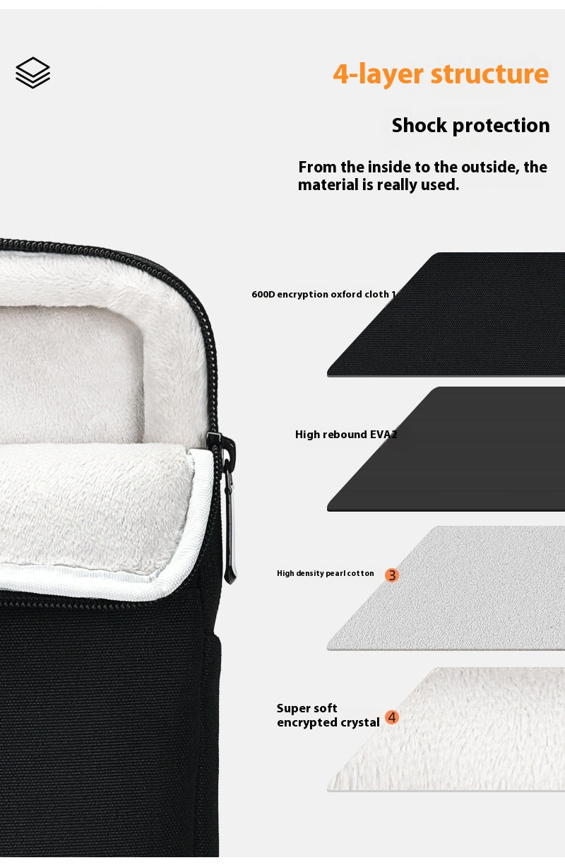 Portable Shockproof Laptop Sleeve – Fleece-Lined with Luggage Strap