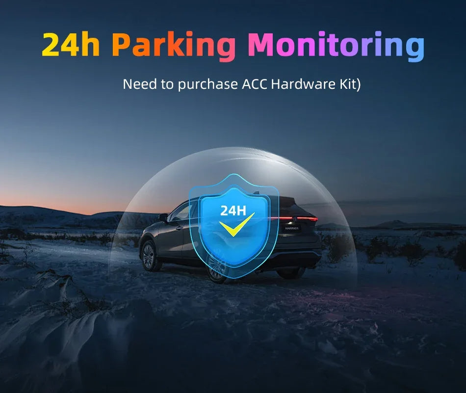 4K Wireless Dash Cam with 350° Rotating Lens – CarPlay, Android Auto, GPS, and Bluetooth