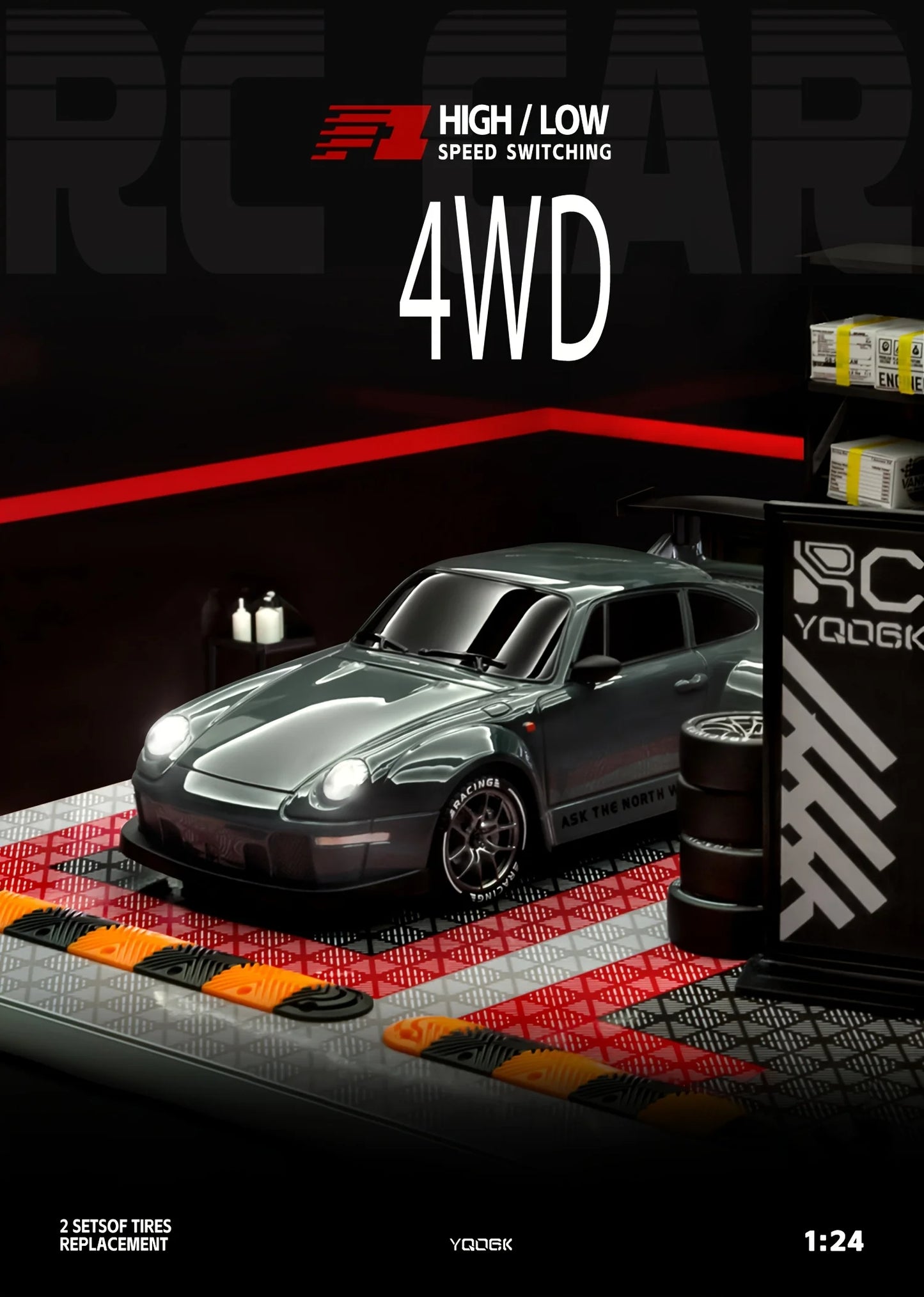 4WD Remote Control Drift Car – 1:24 Mini High-Speed RC Racing Car for Kids & Adults