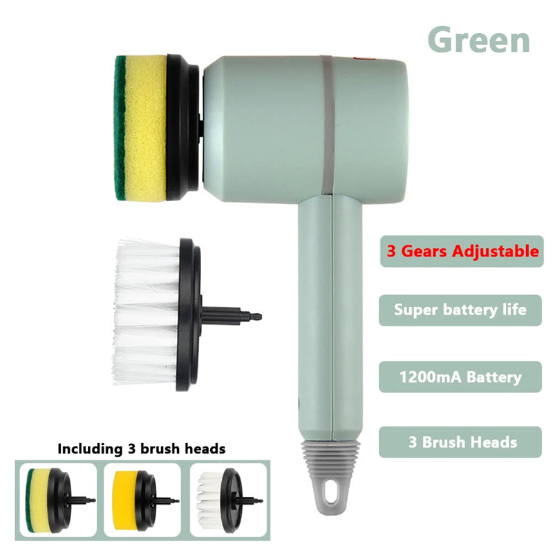 Electric Cleaning Brush – USB Rechargeable, Wireless Scrubber for Dishes, Tiles, Bathtub & Kitchen