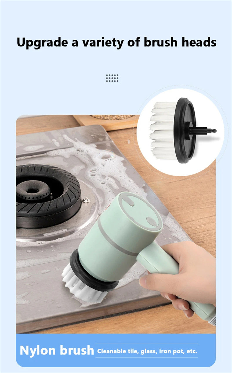 Electric Cleaning Brush – USB Rechargeable, Wireless Scrubber for Dishes, Tiles, Bathtub & Kitchen
