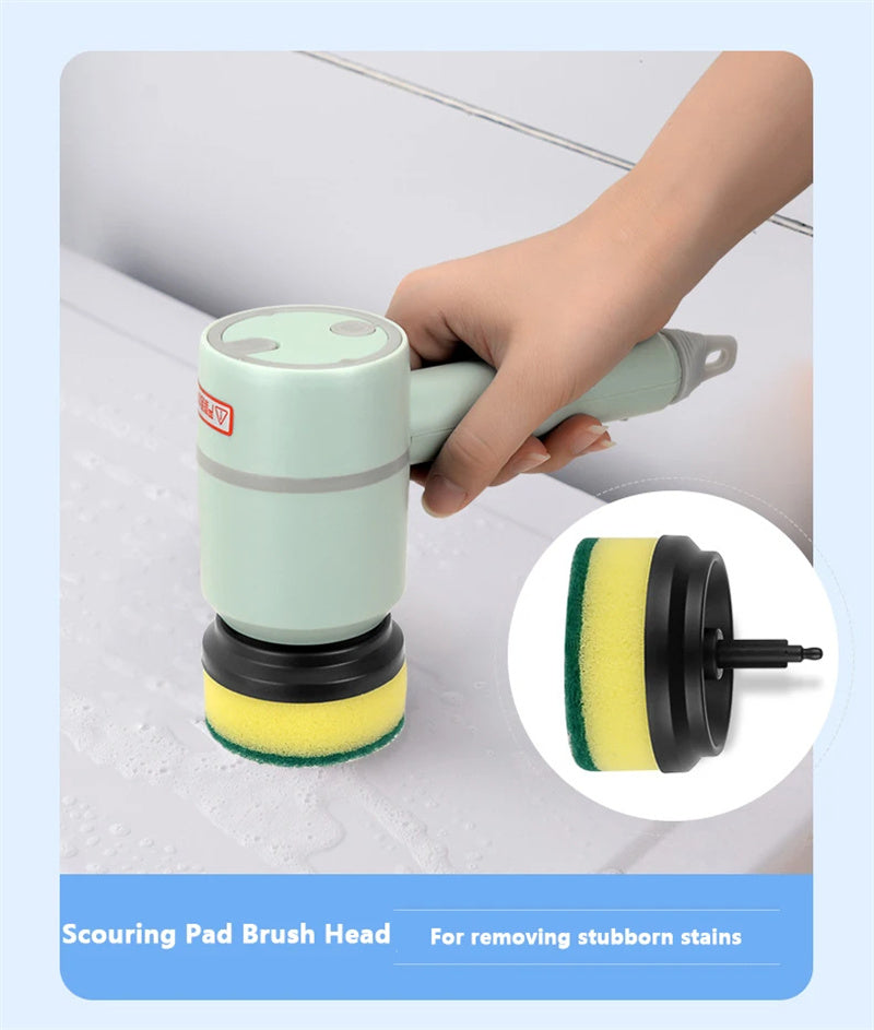 Electric Cleaning Brush – USB Rechargeable, Wireless Scrubber for Dishes, Tiles, Bathtub & Kitchen