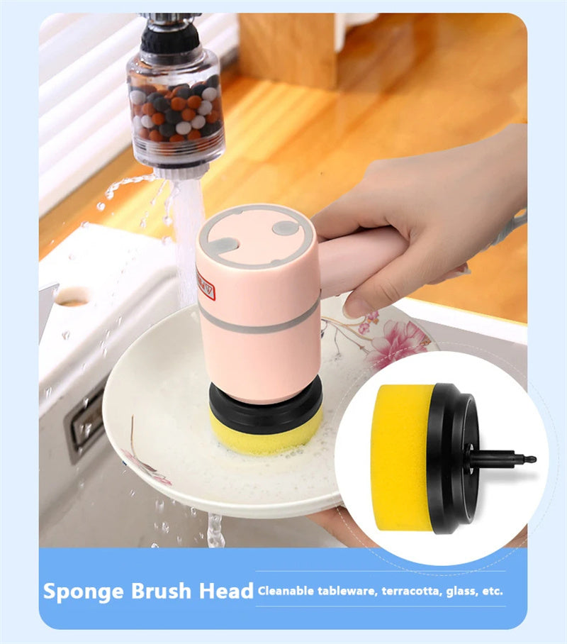 Electric Cleaning Brush – USB Rechargeable, Wireless Scrubber for Dishes, Tiles, Bathtub & Kitchen