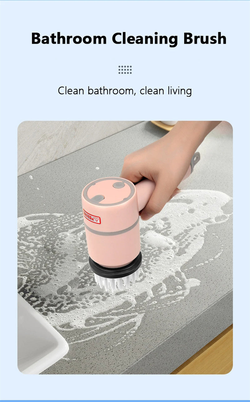 Electric Cleaning Brush – USB Rechargeable, Wireless Scrubber for Dishes, Tiles, Bathtub & Kitchen
