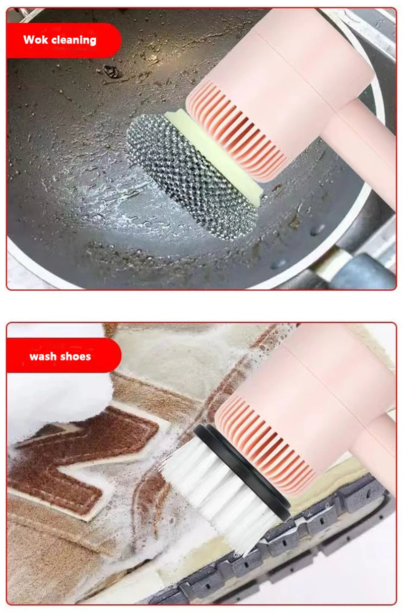 Electric Cleaning Brush – USB Rechargeable, Wireless Scrubber for Dishes, Tiles, Bathtub & Kitchen