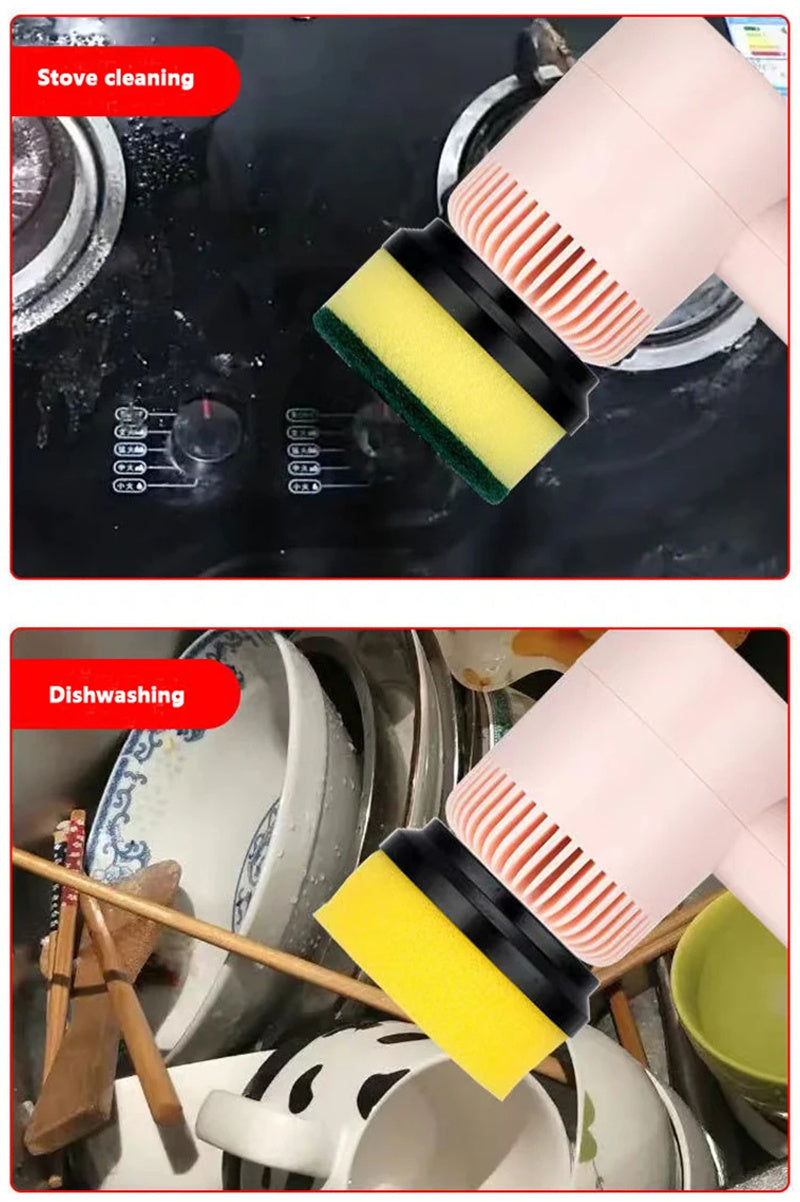 Electric Cleaning Brush – USB Rechargeable, Wireless Scrubber for Dishes, Tiles, Bathtub & Kitchen