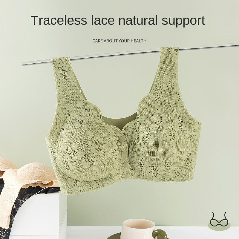 Live Broadcast Explosions Middle-aged And Elderly Mother&#039;s Front Opening Buckle Underwear Thin Summer No Steel Rings Bra Women&#039;s Nursing Bra