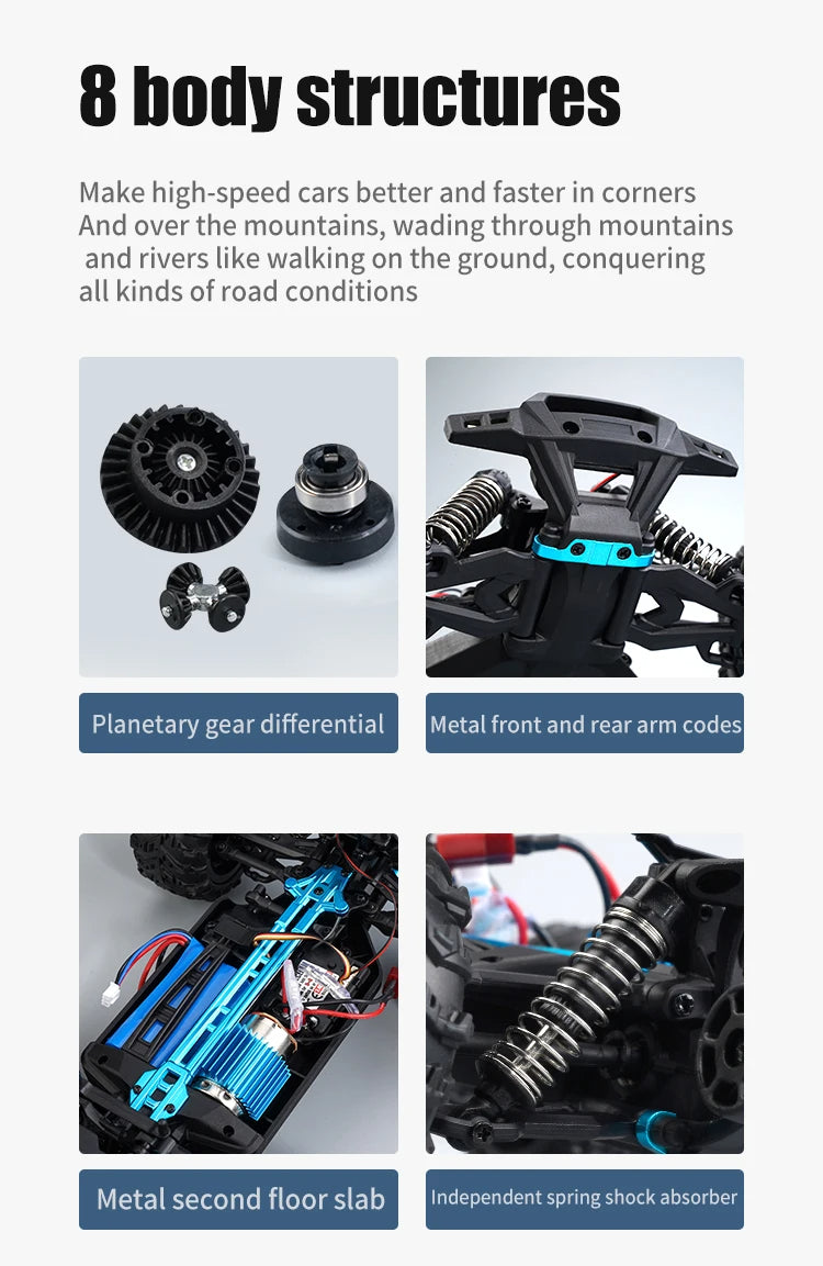OFF Road 4X4 RC High Speed Buggy Truck Super Brushless 50 or 80KM/H Fast Drift Racing
