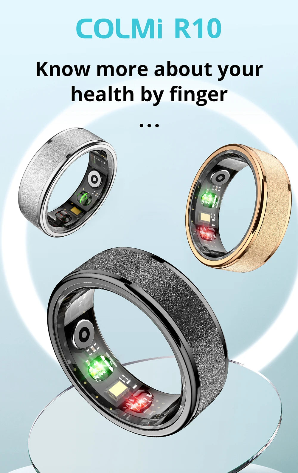Colmi R10 Smart Ring with Charging Case – Health & Sleep Monitor, 5ATM Waterproof