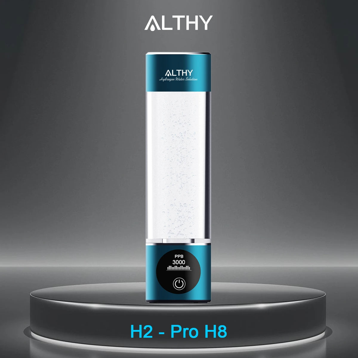 ALTHY Hydrogen Water Generator Bottle – Dual Chamber Ionizer with DuPont SPE+PEM, PPB & Time Display, H2 Inhalation Device