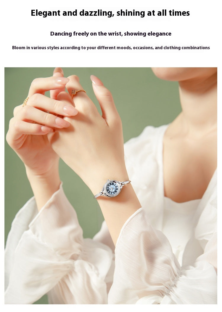 Gold Good-looking Thin Strap Quartz Watch