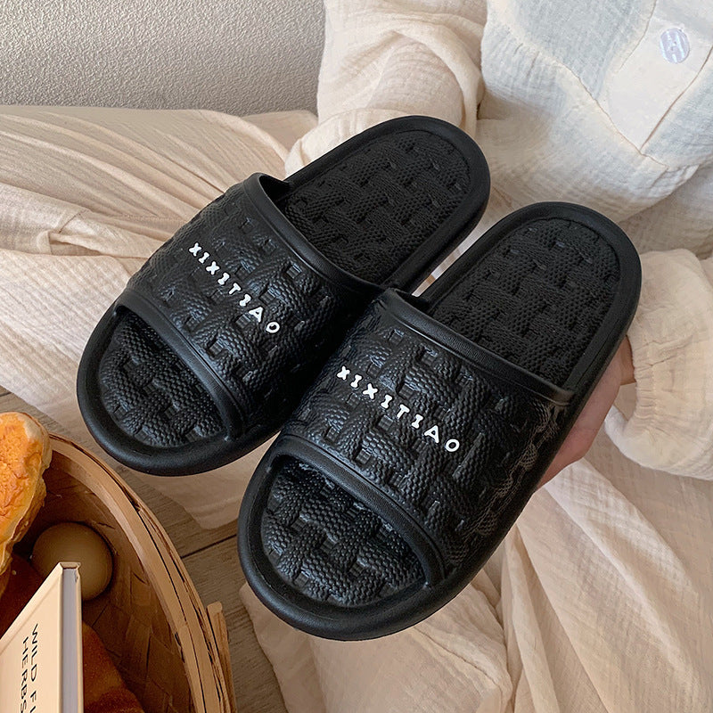 Women's Woven Plaid Soft Bottom Slippers – Cozy EVA Indoor Flip Flops