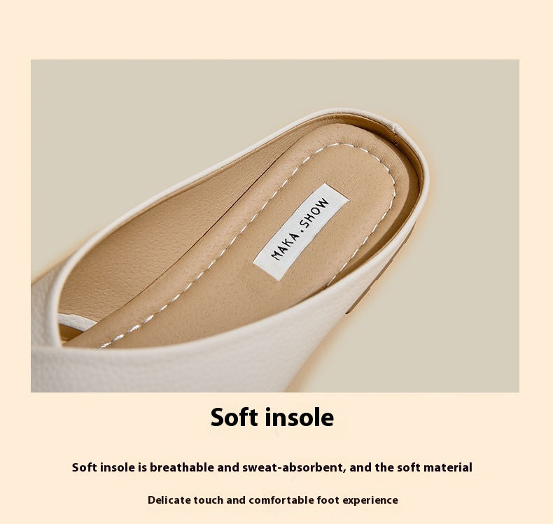 Soft Bottom Closed Toe Low-Top Half Slippers for Women – Comfortable & Stylish Everyday Footwear