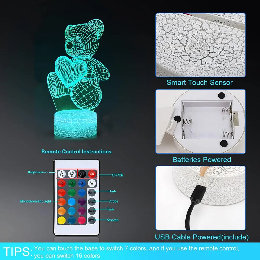 3D Acrylic LED Night Lamp