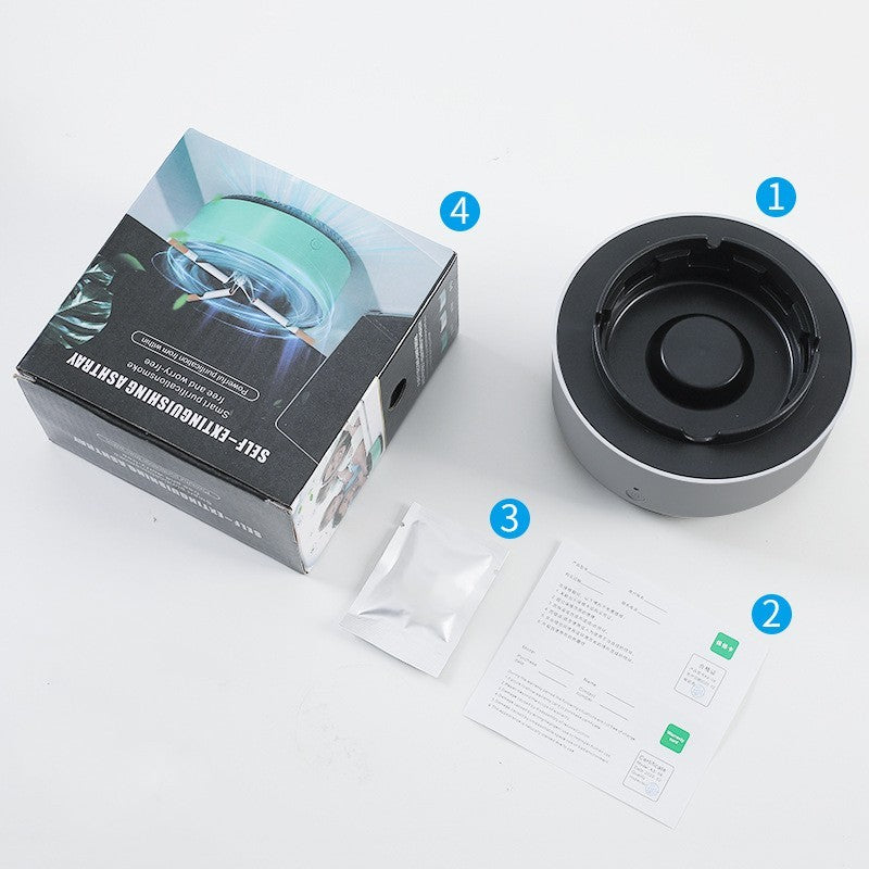 Portable Smoke Removal Ashtray – Automatic Air Purifier with Anion Filtration for Car & Home Use
