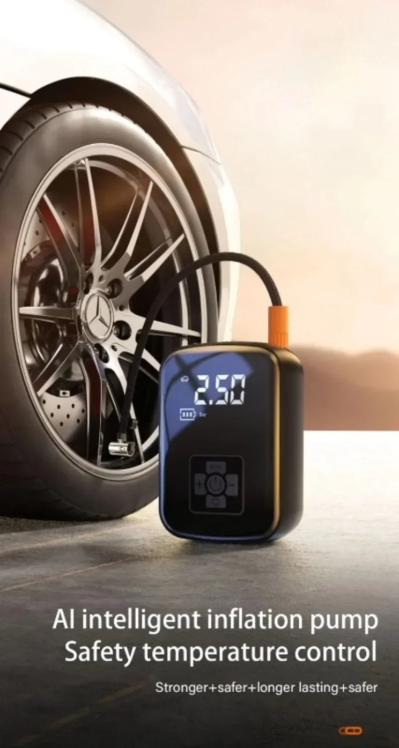 Portable Car Air Pump Electric Tire Inflator Pump Wireless Intelligent Digital Display Tire Gases Machines Car Air Compressor