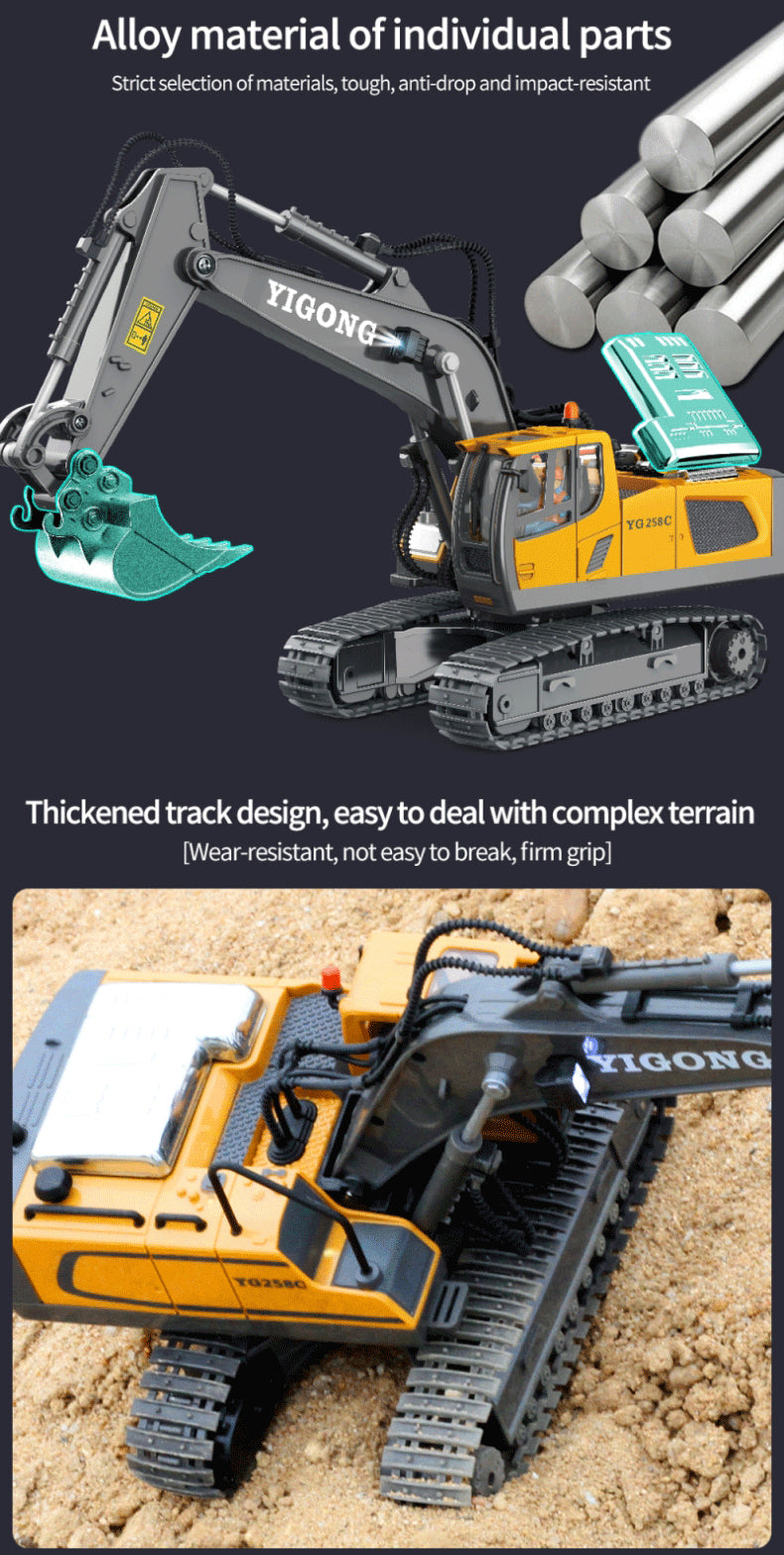 2.4G Remote Control Excavator Dump Truck RC Construction Vehicle Toy – 9/11CH