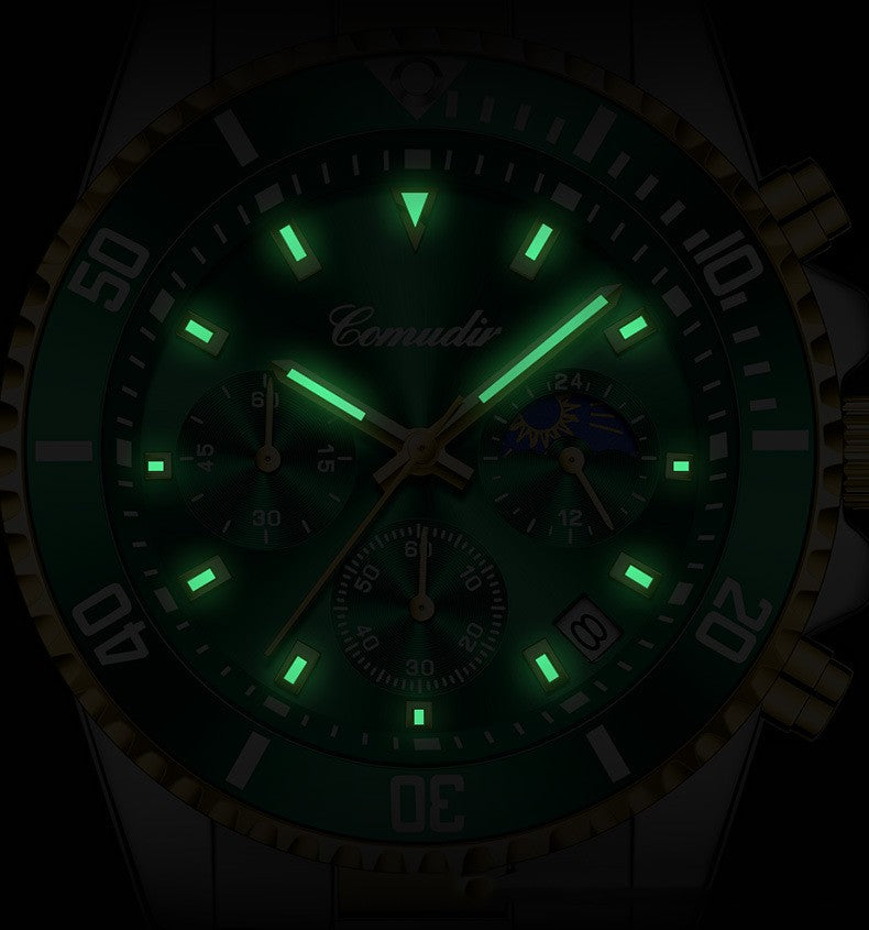 Three-eye Men's Luminous Waterproof Watch