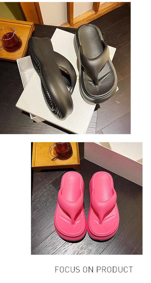 Non-slip Height-increasing Thick-soled EVA Flip-Flops – Women's Summer Slippers for Comfort & Style