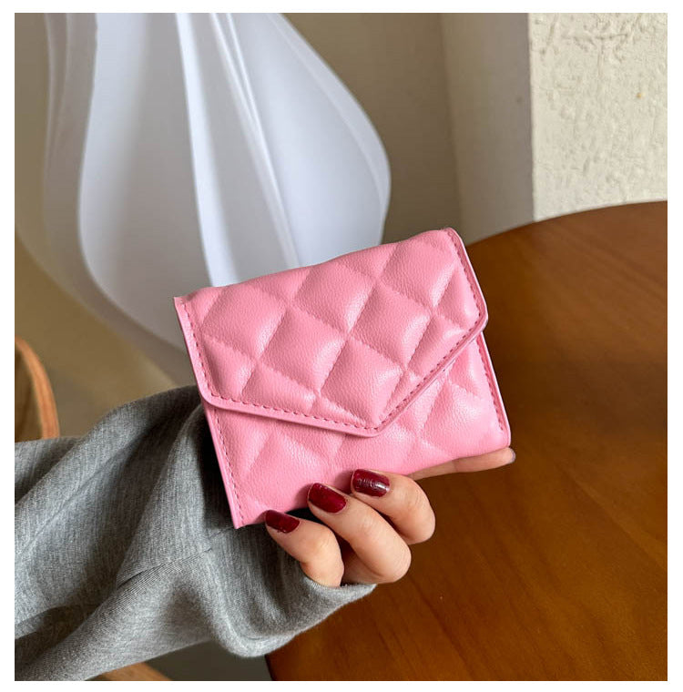 Multi-fold Diamond Embroidered Wallet – Women’s Large-capacity PU Leather Wallet with Waterproof, Wear-resistant Design