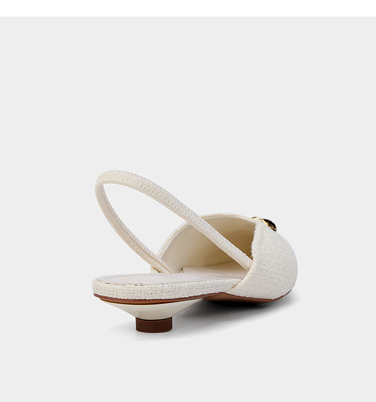Pointed Toe Stiletto Sandals for Women – Elegant French Style Shallow Mouth Pumps