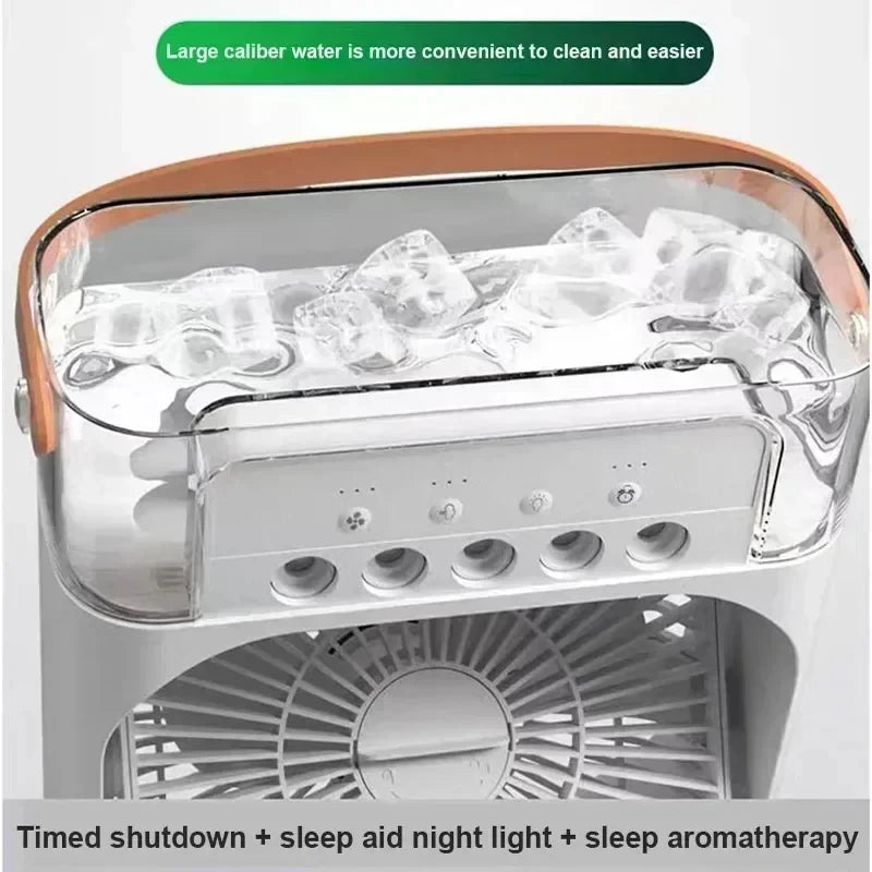 3-in-1 Mini Air Cooler & Fan – Portable Air Conditioner, Humidifier, LED Night Light